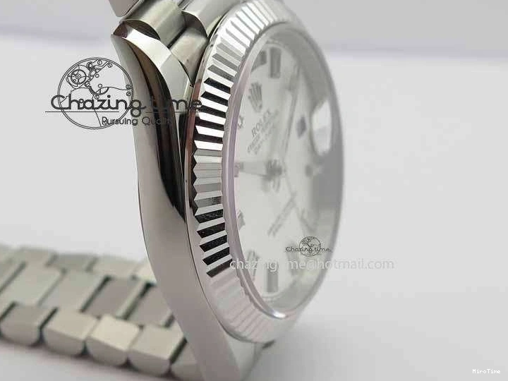 MiroTime 0423 Unisex Day Date 40mm SS BP Maker Best Edition Silver Dial Diamond Markers On SS Bracelet ETA 3690